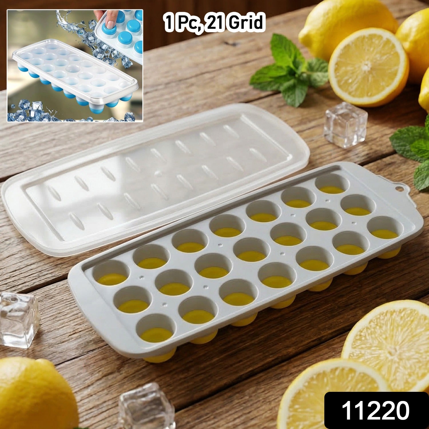 Round Ball Ice Cube Tray With Lid 21 Grid Ice Mold Tray (1 Pc)
