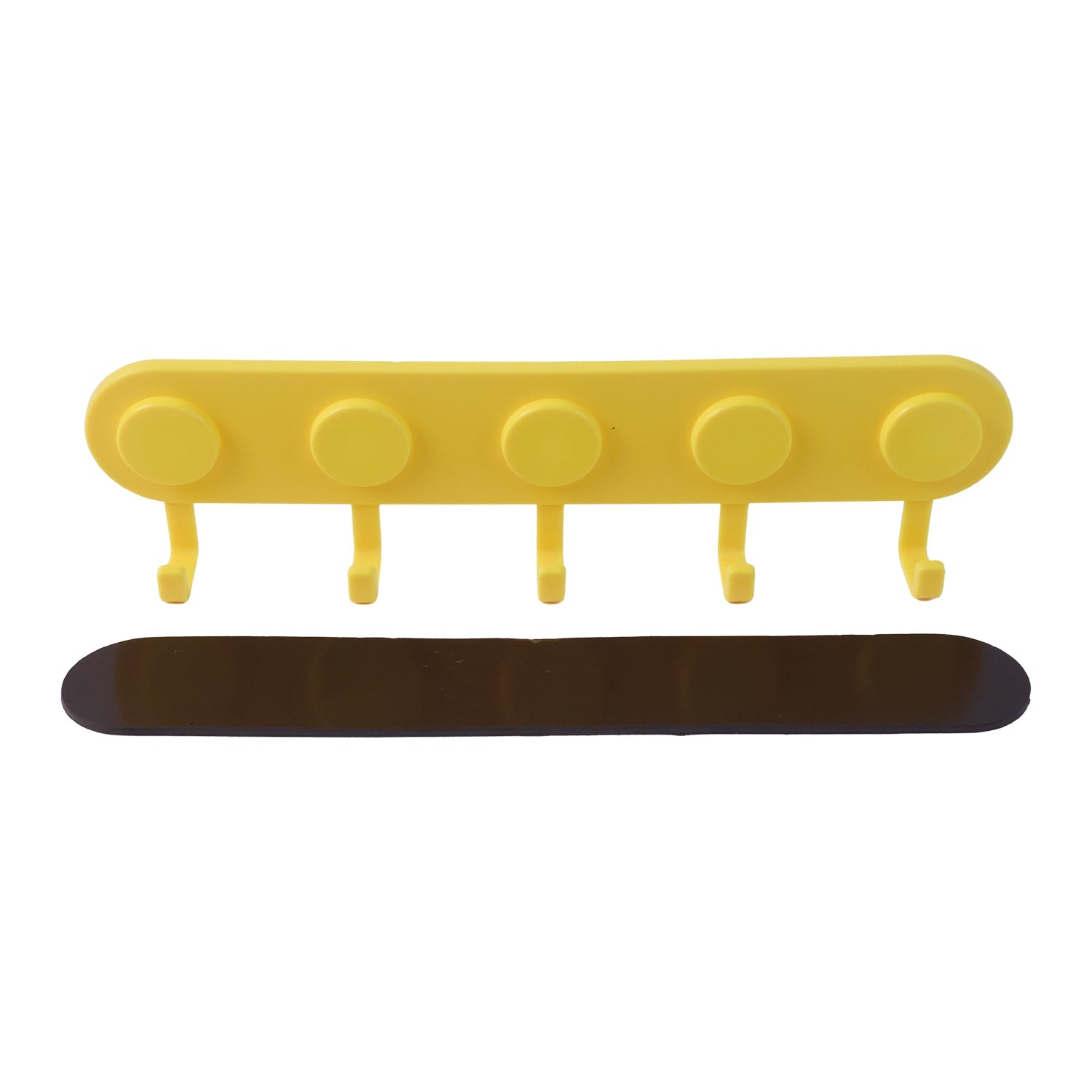 Self-adhesive Plastic 5-hook Wall Hanger For Home Storage And Organisation (1 Pc)
