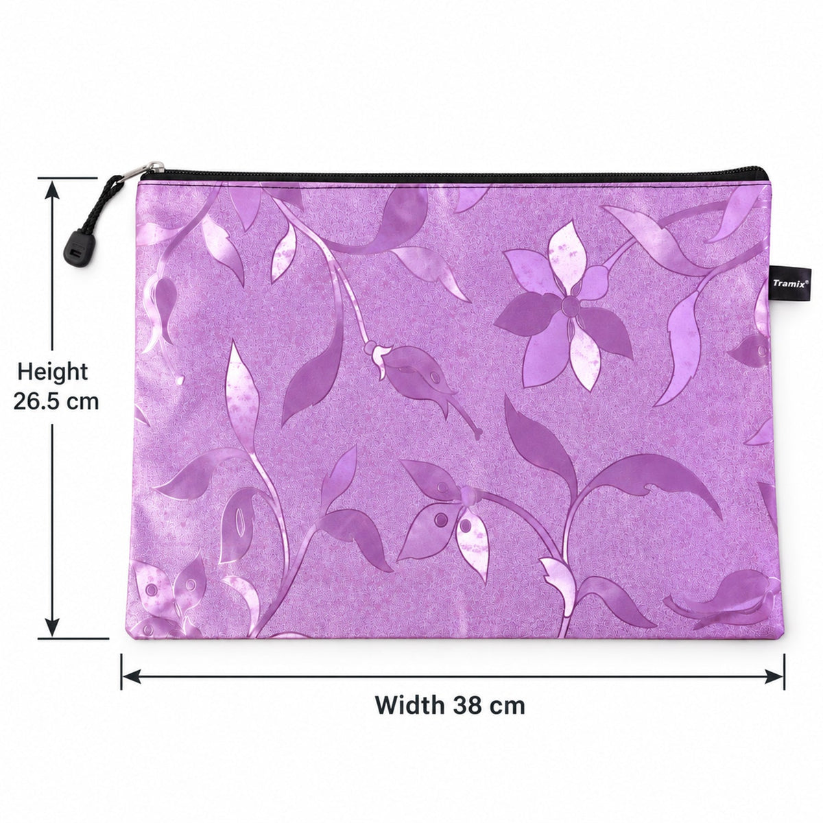 Wukusy zippered travel organizer bag for toiletries and accessories, showing its compact 38x26.5 cm design with multiple compartments.
