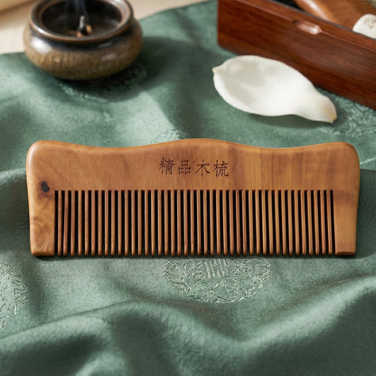 Natural Wooden Hair Comb With Fine Teeth Anti Static For Men And Women (1 Pc)