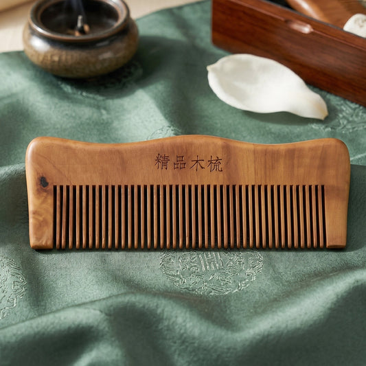 Natural Wooden Hair Comb With Fine Teeth Anti Static For Men And Women (1 Pc)