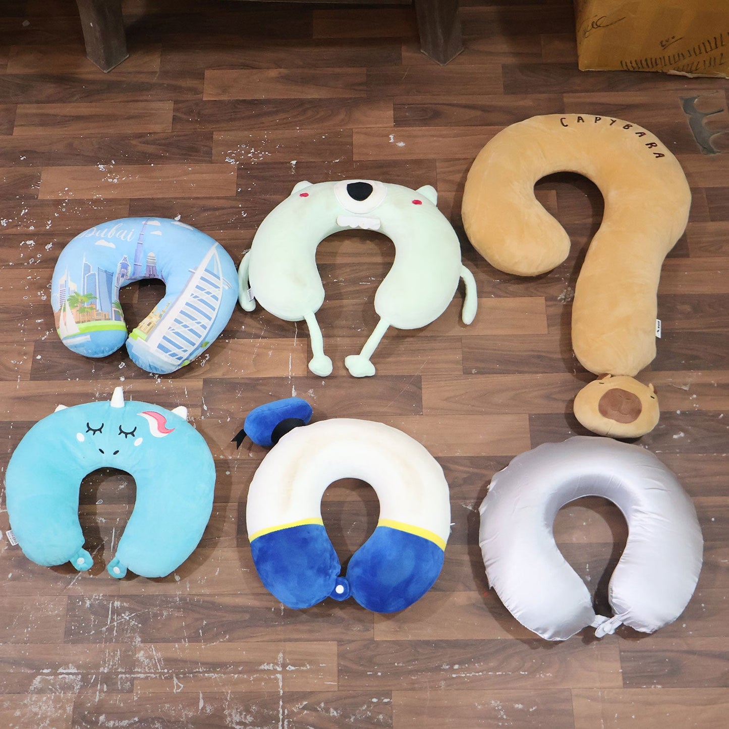 Mix Design Travel Neck Pillow U Shape Soft Head Support Cushion (1 Pc)