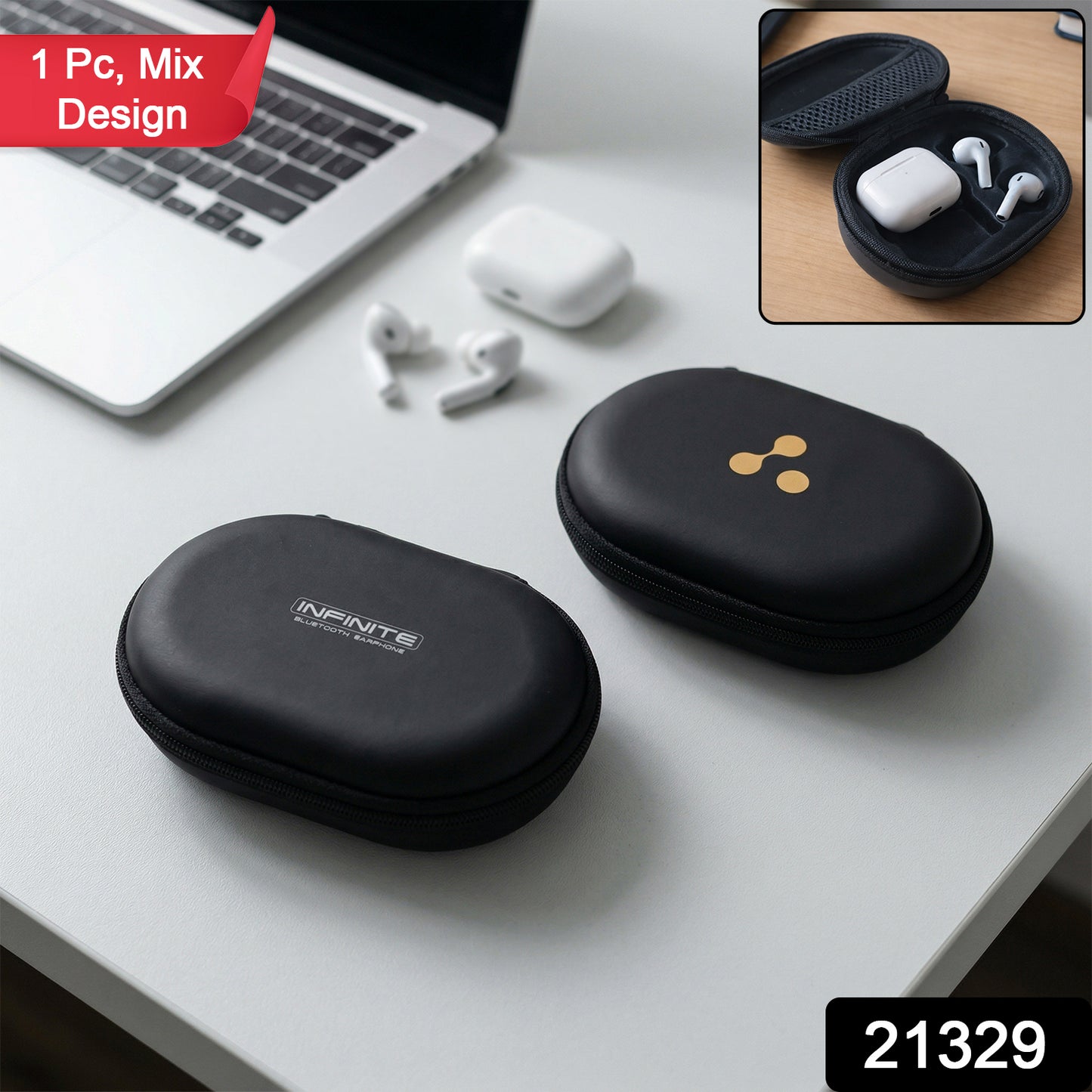 Wukusy wireless earbuds case with durable hard shell protection, designed to safeguard earbuds from impacts and scratches.
