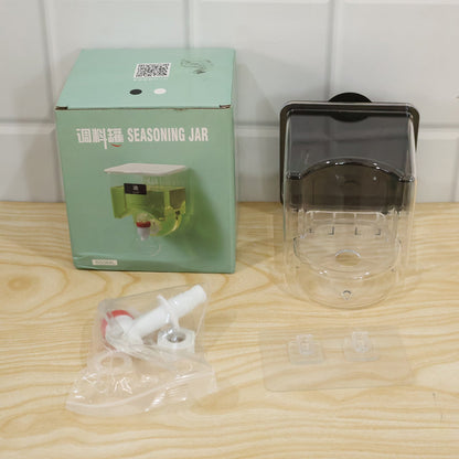 Wall Mounted Plastic Oil Dispenser With Tap For Kitchen Oil Storage Use (1 Pc)