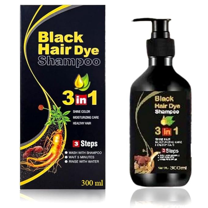 Drpshippr BLOSDREAM 3-in-1 black hair shampoo bottle showing the product label and packaging design.