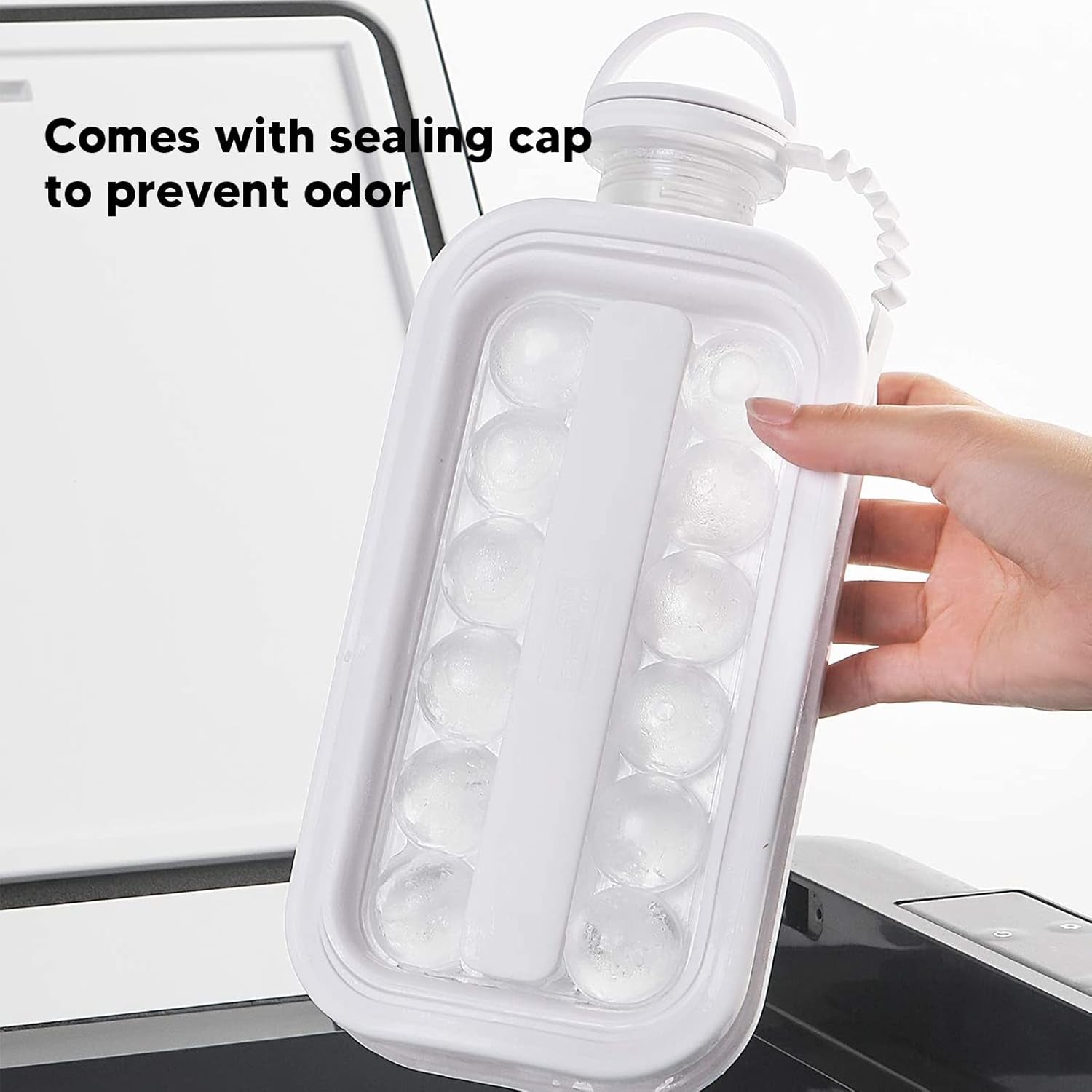 Wukusy 2-in-1 portable ice ball maker with 17 round ice cube molds for home kitchen use.