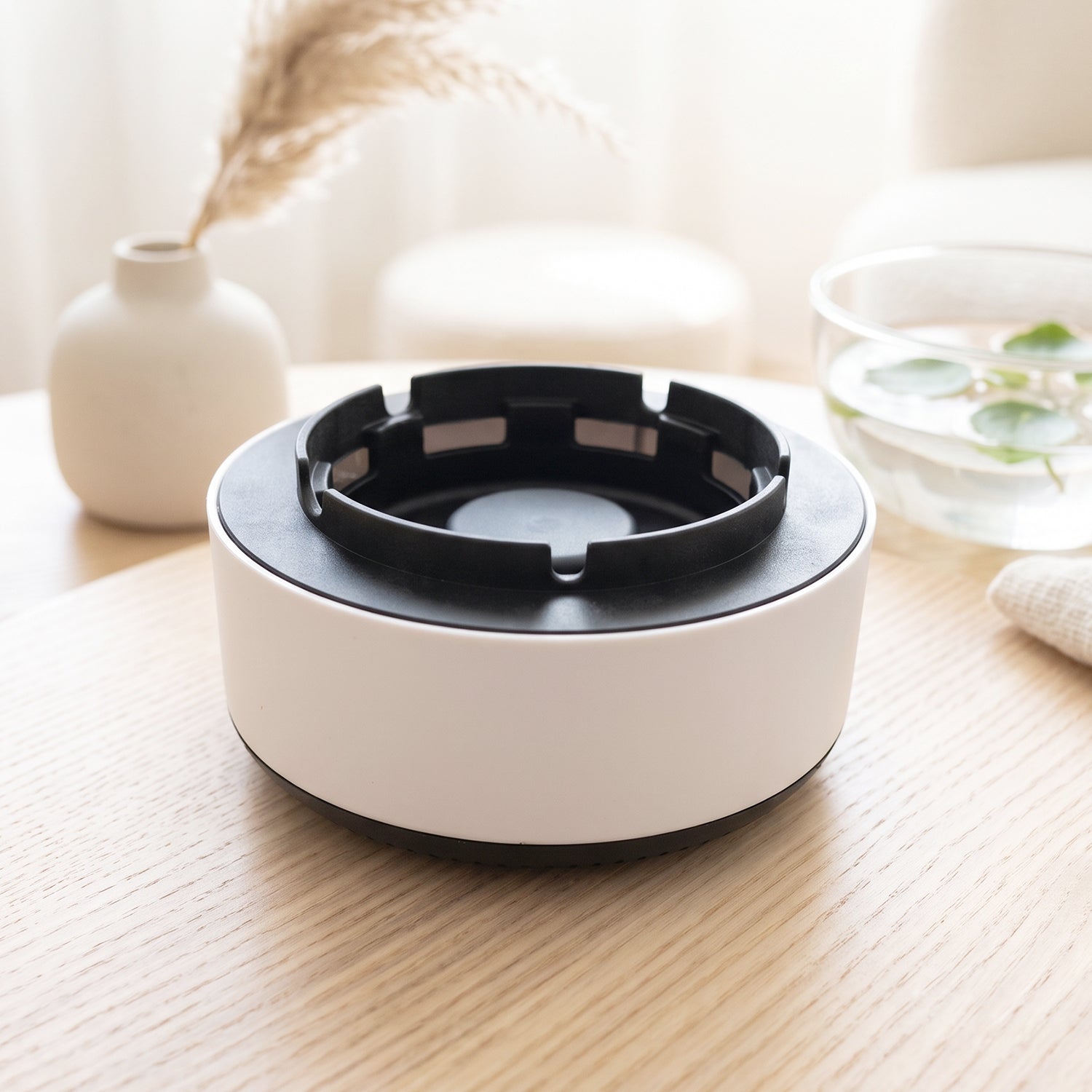 Smokeless Ashtray With Air Purifier And Push Down Lid For Home Office (1 Pc)