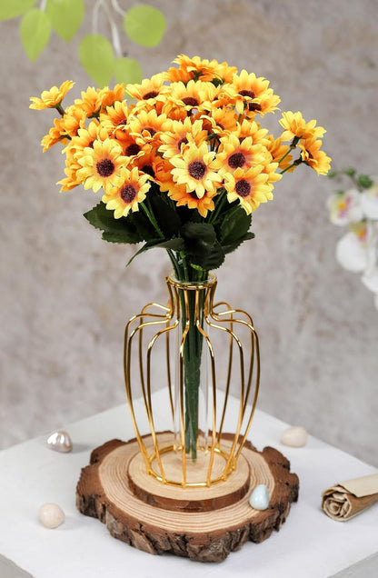 Yellow artificial sunflower bunch from Drpshippr, perfect for home or office decor, ideal as a decorative floral accent.