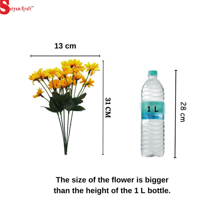 Artificial sunflower bunch by Drpshippr, yellow faux flowers for home decor, living room, bedroom, or office table decoration.