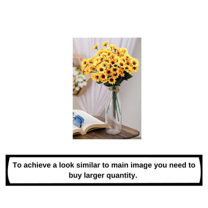 Artificial sunflower bunch by Drpshippr, yellow faux flowers for home decor, bedroom, living room, or office table decoration.