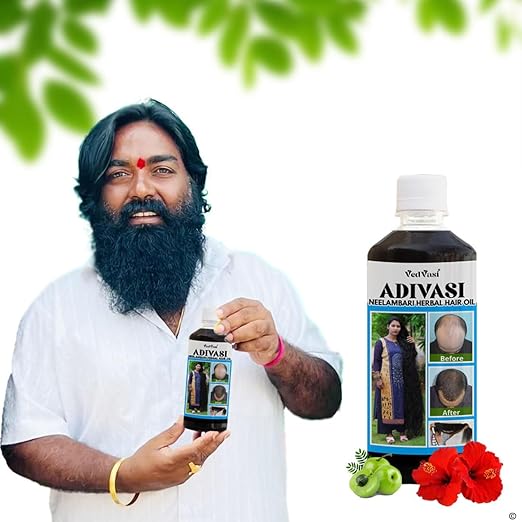 Two bottles of Drpshippr Adivasi Neelgiri Herbal Hair Oil in 100ml packs, natural herbal hair care product for healthy hair.