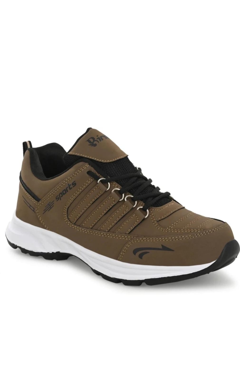 Brown men's sports shoes by Drpshippr, outdoor athletic footwear with breathable design and cushioned soles.