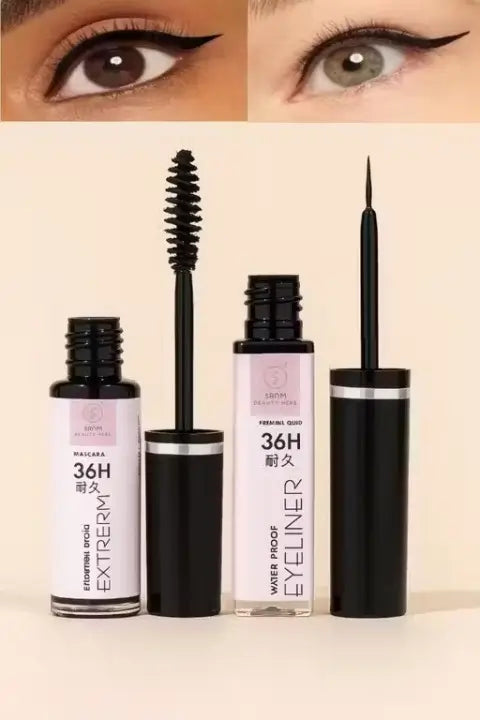 Waterproof Eyeliner & Volumizing Mascara Combo (Pack of 2)
