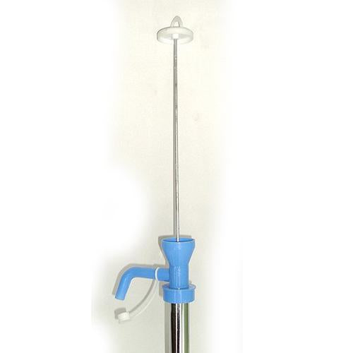 Wukusy 110 stainless steel kitchen manual hand oil pump dispenser on a countertop with oil container