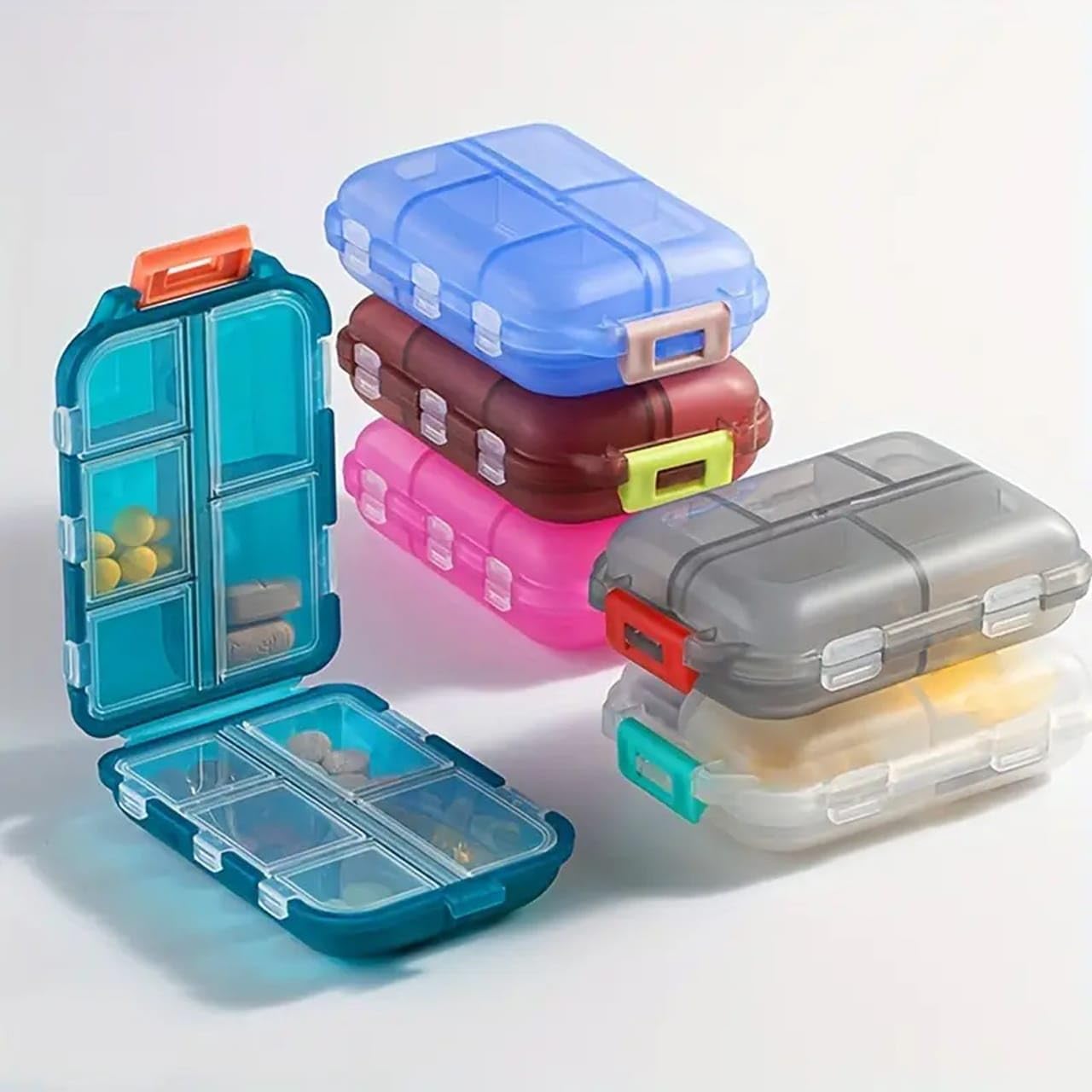 Double layer pill organizer from Drpshippr with multiple compartments for easy medication storage and organization.