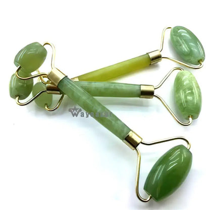 Natural Jade Massage Stone from 1238, smooth and polished jade massager for relaxing facial and body massages.