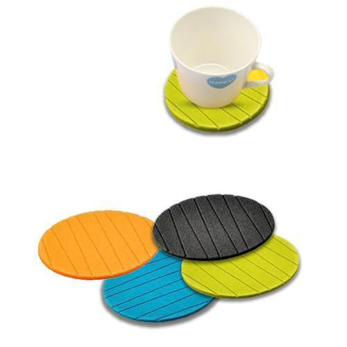Six round, plain silicone cup coasters from Wukusy, ideal for tea, coffee, and wine glasses in home and kitchen use.