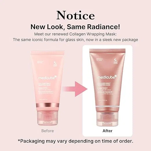 SS Medicube Collagen Overnight Wrapping Peel-Off Facial Mask in a jar, designed for nourishing and rejuvenating skin overnight.