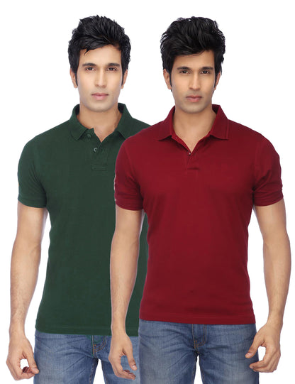 Ketex Cotton Blend Half Sleeves Polo Tshirt (Pack of 2)