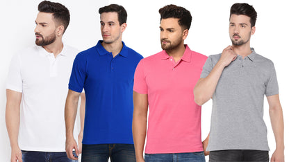 Ketex Cotton Blend Half Sleeves Polo Tshirt (Pack of 4)