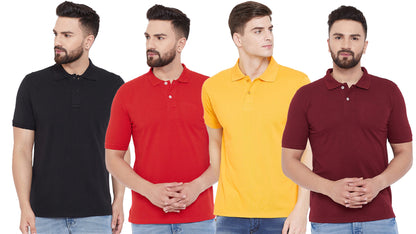 Ketex Cotton Blend Half Sleeves Polo Tshirt (Pack of 4)