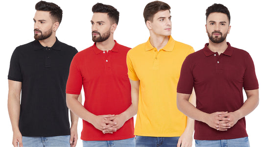 Ketex Cotton Blend Half Sleeves Polo Tshirt (Pack of 4)