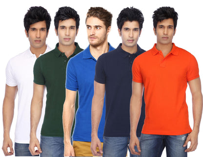 Ketex Cotton Blend Half Sleeves Polo Tshirt (Pack of 5)
