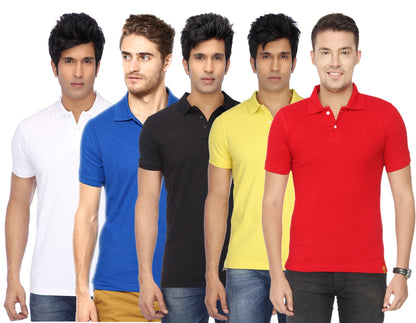 Ketex Cotton Blend Half Sleeves Polo Tshirt (Pack of 5)