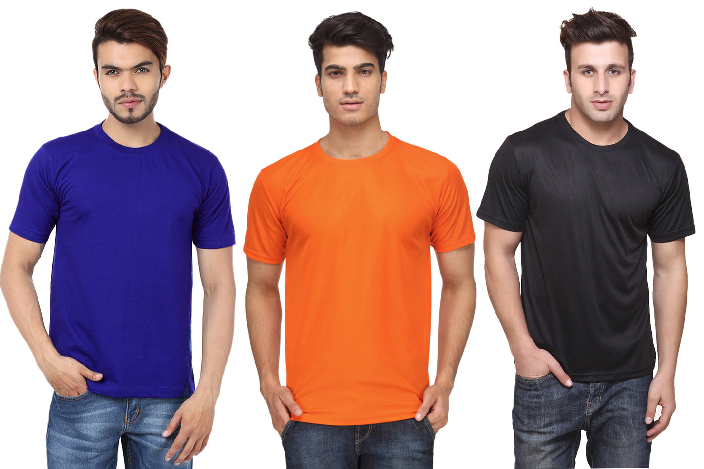 Ketex Round Neck Men's Polyester Blend Dri Fit T-Shirts (Pack of 3)
