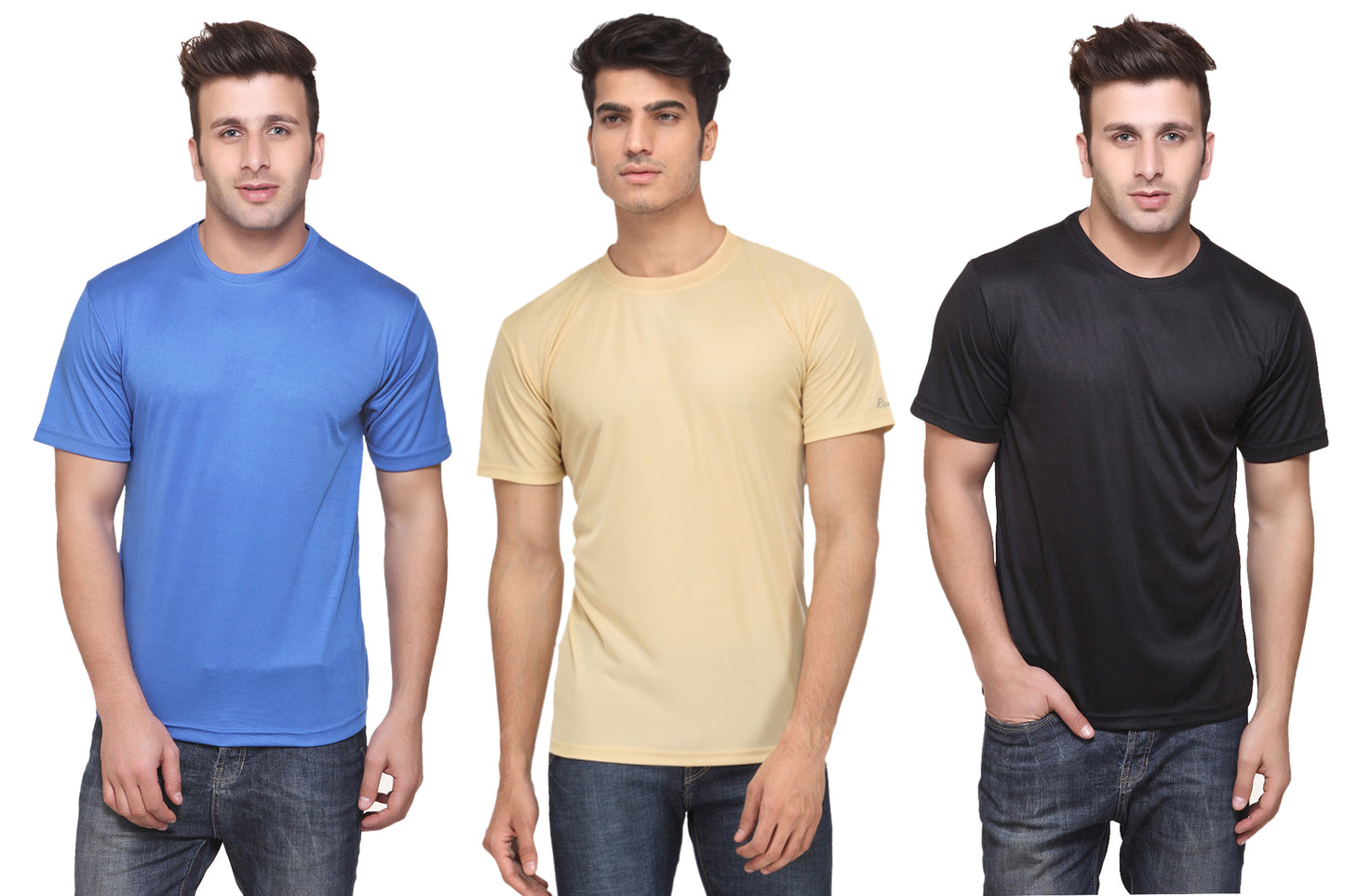 Ketex Round Neck Men's Polyester Blend Dri Fit T-Shirts (Pack of 3)