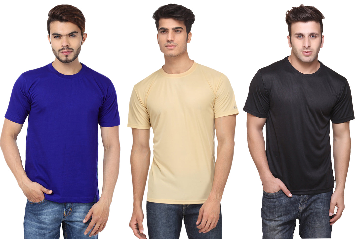 Ketex Round Neck Men's Polyester Blend Dri Fit T-Shirts (Pack of 3)