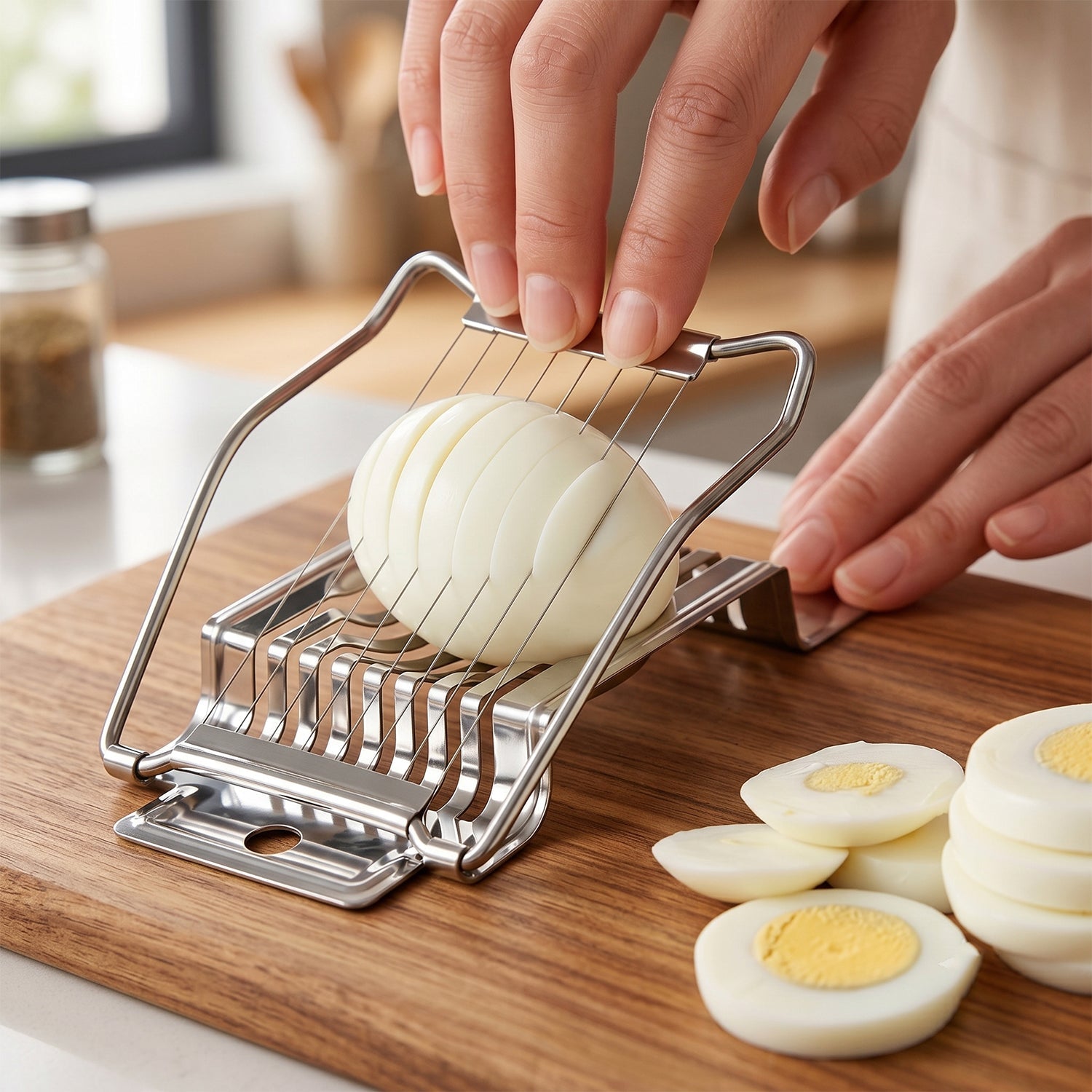 Stainless Steel Egg Slicer Cutter For Boiled Eggs Kitchen Egg Cutter (1 Pc)