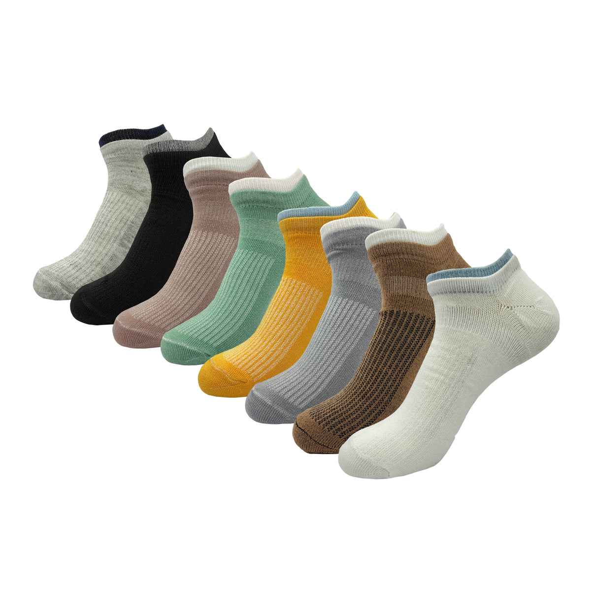 Men & Women Woven Ankle Length Socks (Pack of 8)