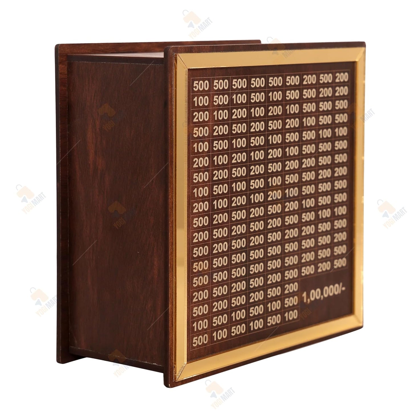 Wooden piggy bank from brand 16079, featuring a classic money bank design with a coin slot on top.