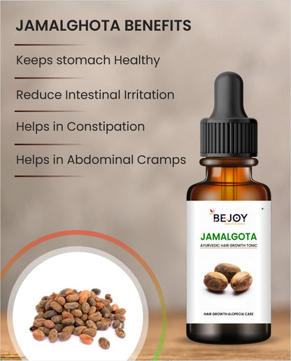 Hair curler with Ayurvedic Jamalgota oil for hair fall control and growth, suitable for men and women.