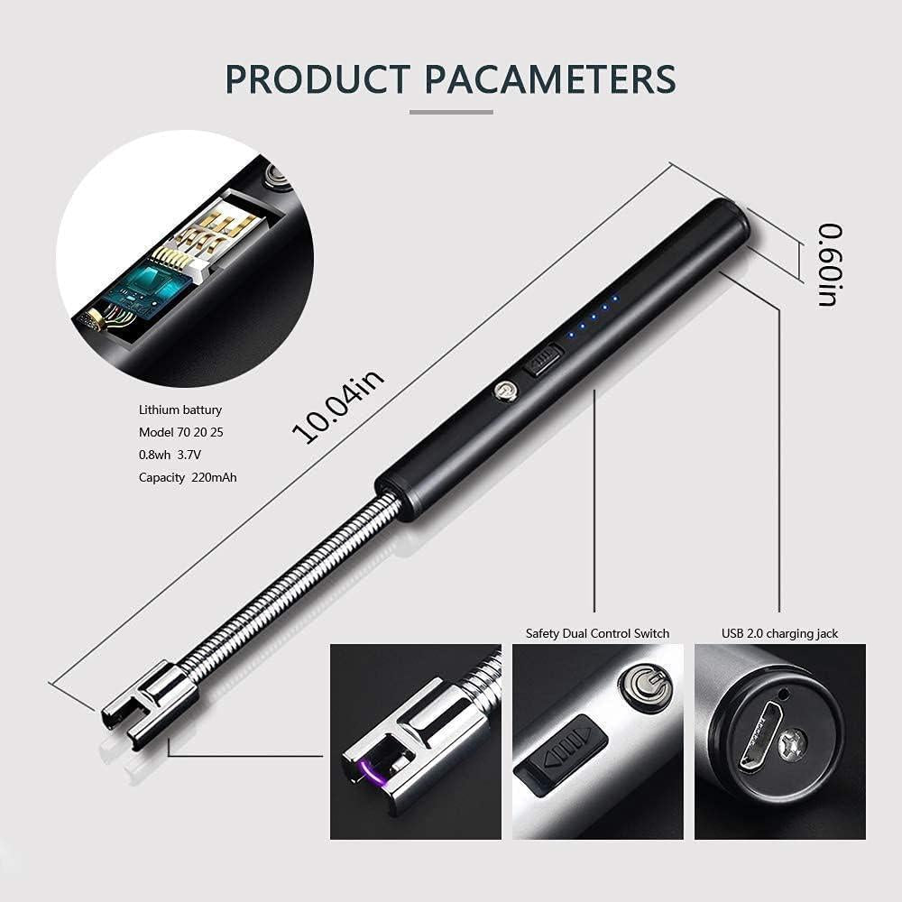 USB plasma rechargeable electric lighter for kitchen, camping, and fire starting, featuring sleek design and safe electric ignition.