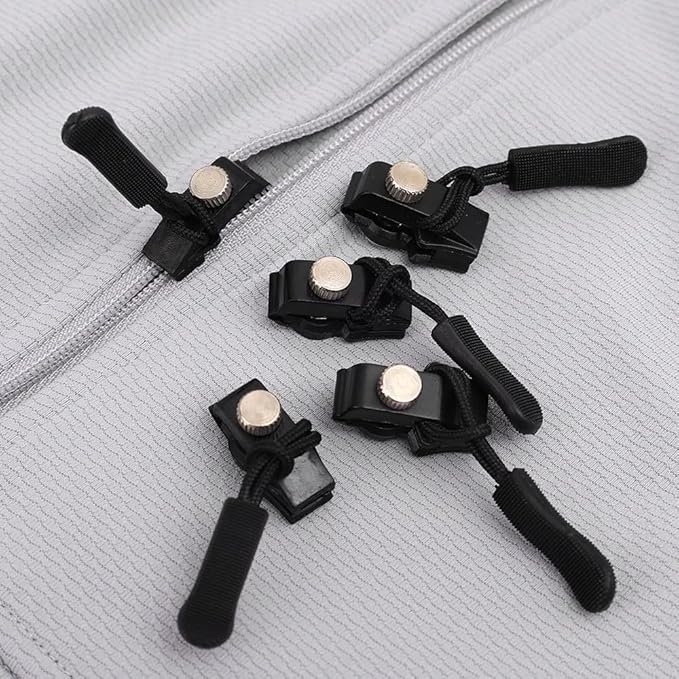Portable Universal Detachable Zipper Slider for Bags, Coats, Clothes, Shoes & Boots with 3 Different Size (Small, Medium, Large) (Black)