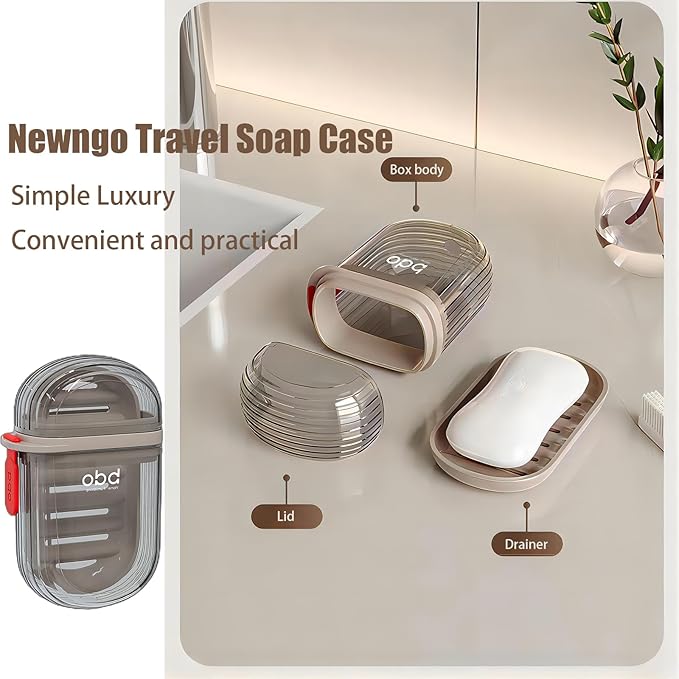 Portable white soap case with secure lid, compact travel soap holder for convenient on-the-go hygiene.
