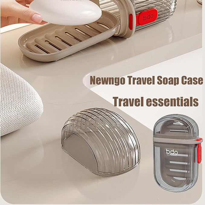 Portable travel soap case by 18277, compact soap holder with secure lid for convenient packing and easy use during trips.
