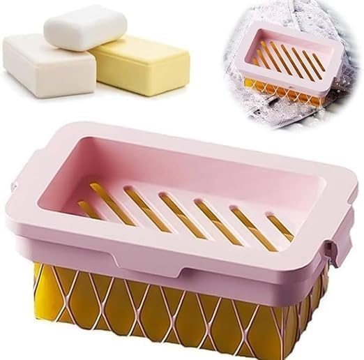 Elastic Mesh Soap Bubble Box, Multifunctional Laundry Soap Saver, Hands-Free Foam Soap Dispenser, Portable