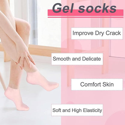 Multicoloured Natural Oil Spa Gel Socks (Pack of 2)