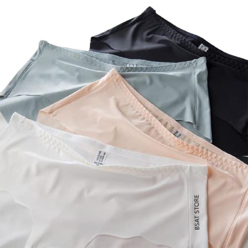 Women's Ice Silk Blend Invisible Lines No Show Hipster Panty (Multicolor, Pack of 4)
