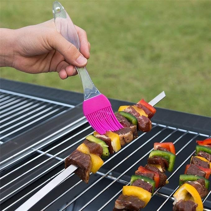 Ilicone Spatula And Pastry Brush for Cake Mixer, Decorating, Cooking, Baking And glazing(Multicolour, Standard Size)