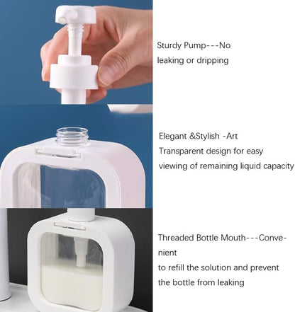 Refillable Plastic Soap Dispenser With Pump | Hand Wash, Dish Detergent, Shampoo & Lotion Bottles for Kitchen, Bathroom & Hotel