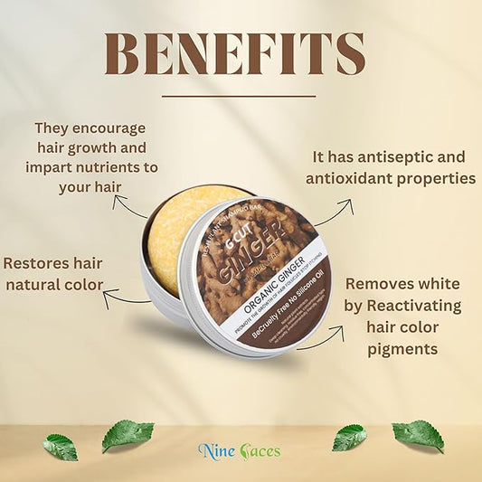 Shampoo Bar | Hair Cleansing Bar | 100% Pure, Natural Color Restoring Shampoo Bar - Revitalize, Nourish, and Shine (GINGER)