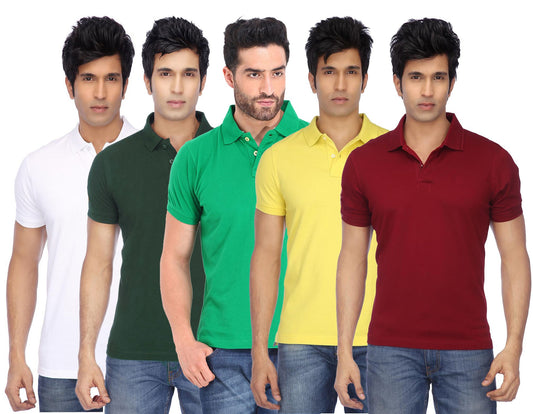 Ketex Cotton Blend Half Sleeves Polo Tshirt (Pack of 5)
