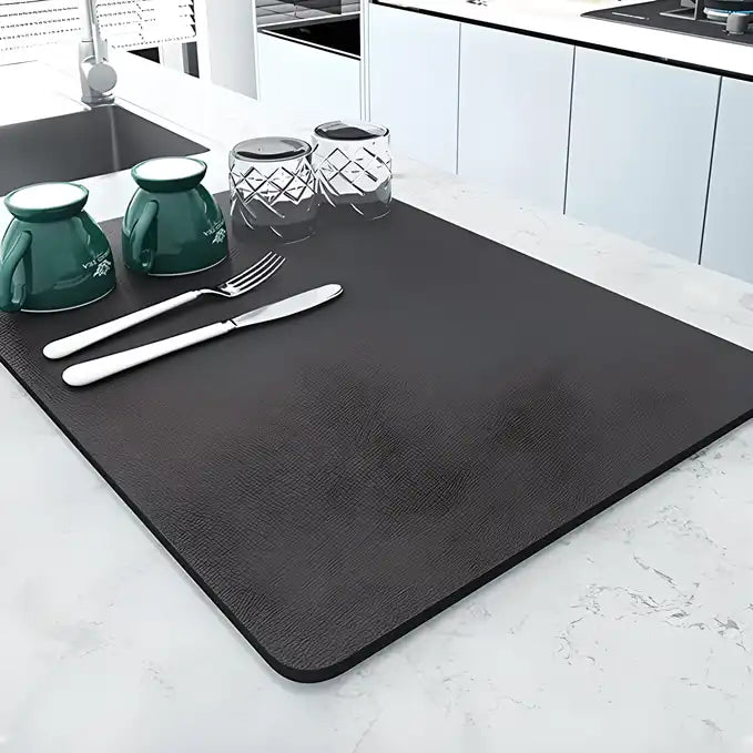 Assorted dish drying mat from 19378 kitchen tool set, soft absorbent fabric for drying dishes and utensils.