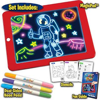Kids light-up writing tablet by 19378 featuring a colorful, illuminated screen for drawing and writing fun and creativity.