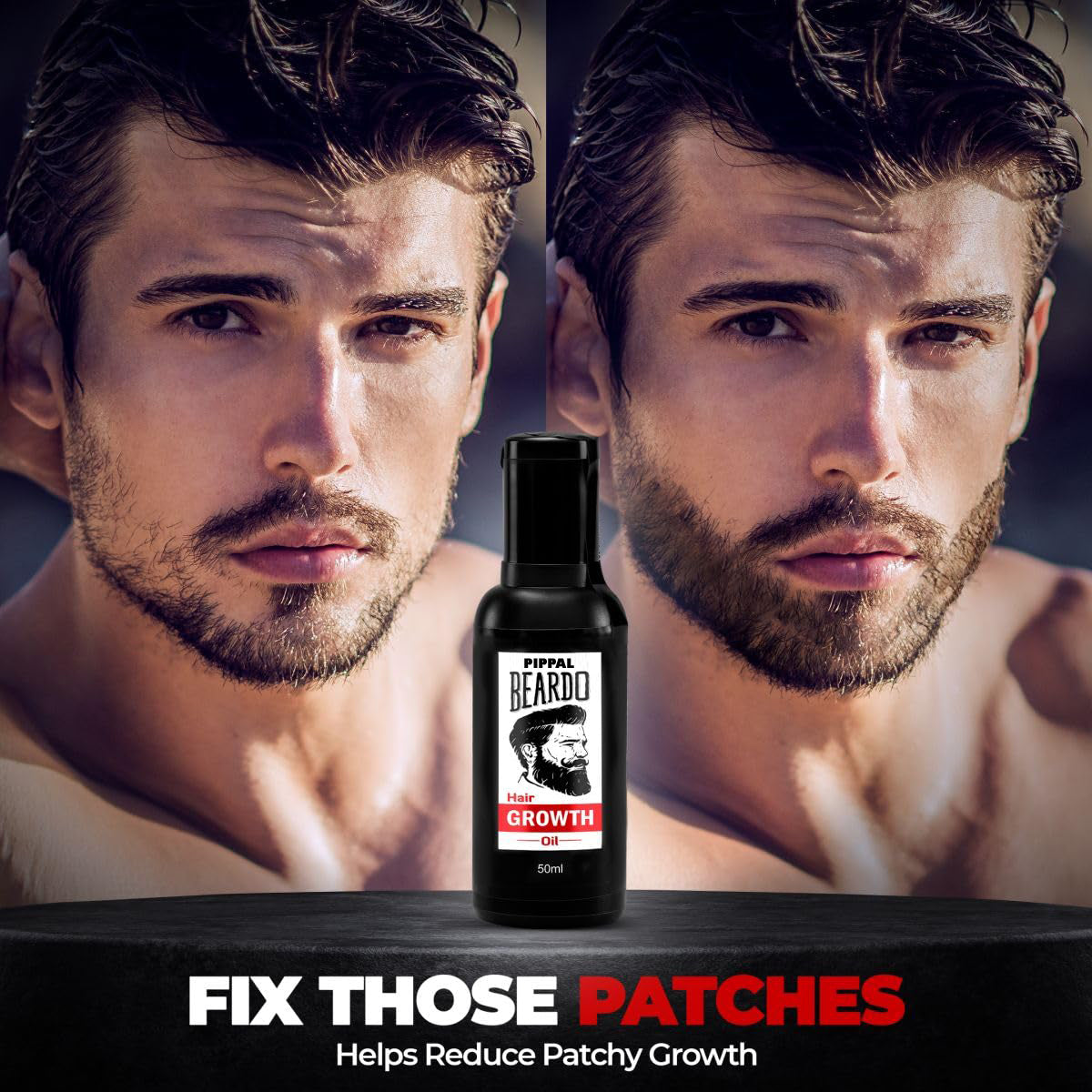 Beard And Hair Growth Oil 2X50 ml Best Beard Oil for Patchy Beard