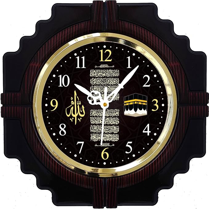 Decorative Islamic wall clock with intricate design, wall decor clock showcasing elegant craftsmanship and stylish decor for homes.